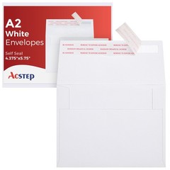 100PACK A2 Envelopes White 4.375×5.75 A2(4.375×5.75) 100 PCS,