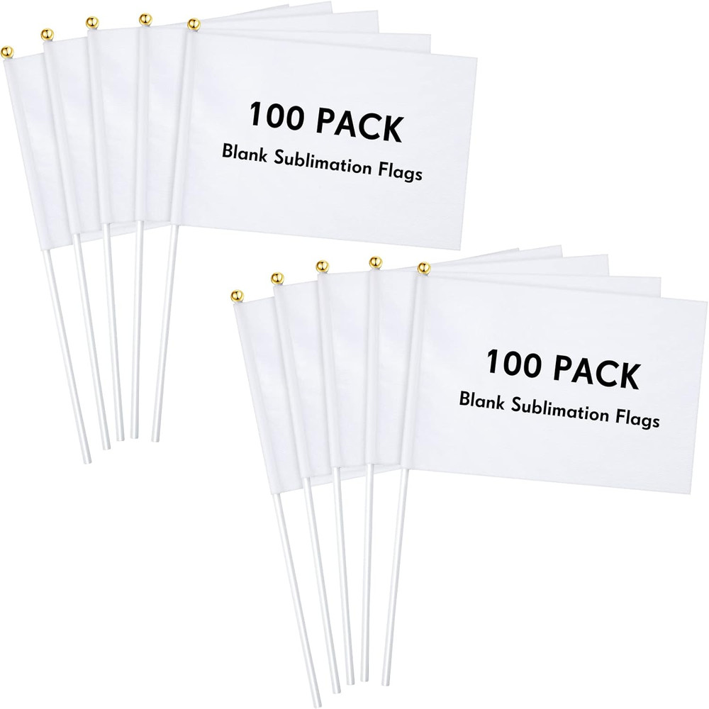 Remerry 100 Pieces Blank Sublimation Flags to Decorate 5. 51 X 8. 27 Inches Smal