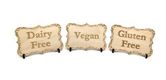 Reusable Customizable Table Sign, Gluten Free Food Label, Food Allergies Label