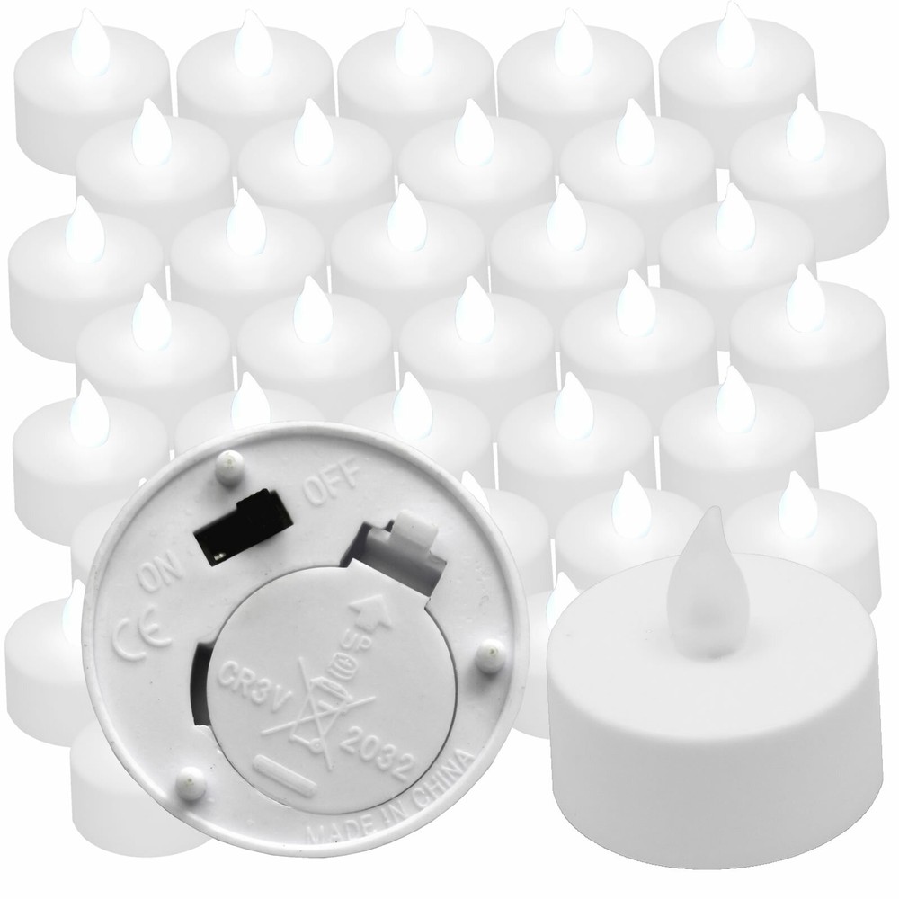 New White Flickering 36 Flicker Light Flameless LED Tealight Tea Candles