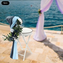 Artificial Flower Wedding Chair Ornament Blue Chair Flower Decor Outdoor Wedding