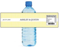 100 Square Pattern Light Purple Wedding Engagement Party Water Bottle labels