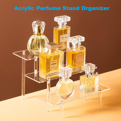 Acrylic Display Risers 3 Tier Clear Set of 2 Cupcake Stand Perfume Makeup Shelf