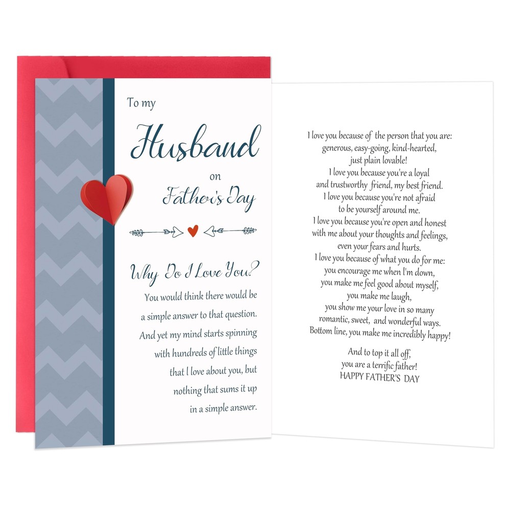Fathers Day Card for Husband, Funny Fathers Day Card Gifts from Wife, Romanti…