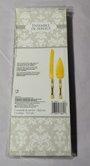 AMSCAN GOLD WEDDING / ANNIVERSARY CAKE SERVER / KNIFE SET – NEW