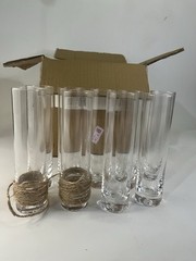 Glass Cylinder Bud Vases For Centerpieces, 7.5”, 9 Count