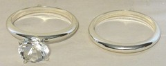 5″ Silver Plated His & Hers Wedding Ring Cake Topper ‘Forest Creek Gems’