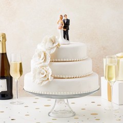 Juvale Funny Wedding Cake Topper, Bride Tied Up 2.6 x 4.6 x 2.3 inches, White