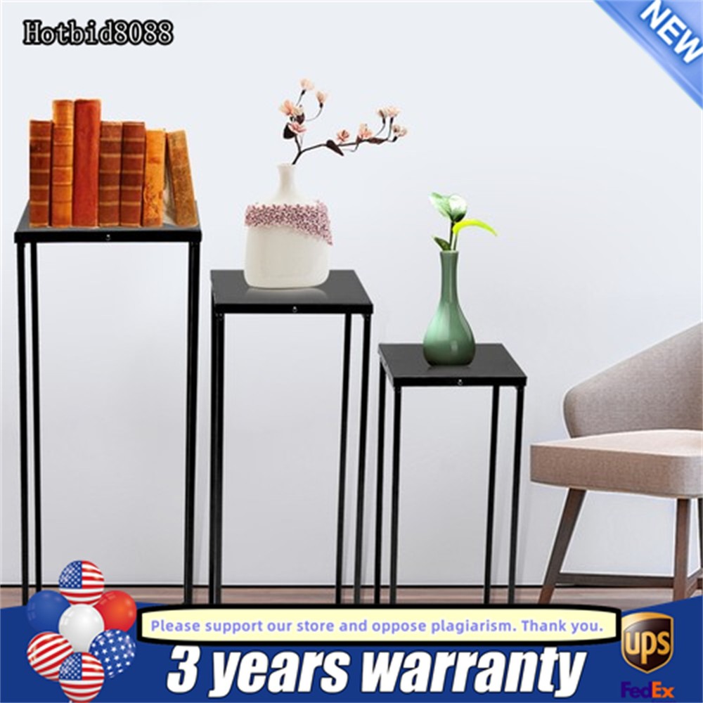 3pcs Plant Stand Metal Flower Pot Holder Display Rack Living Room Decorative