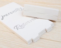 20 Pack Modern White Reserved Table Sign with Silver Letters – Reserved Signs…