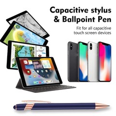 12 PCS 2 in 1 Stylus Ballpoint Pen with Stylus Tip, 1.0 mm Black Ink Metal Pe…
