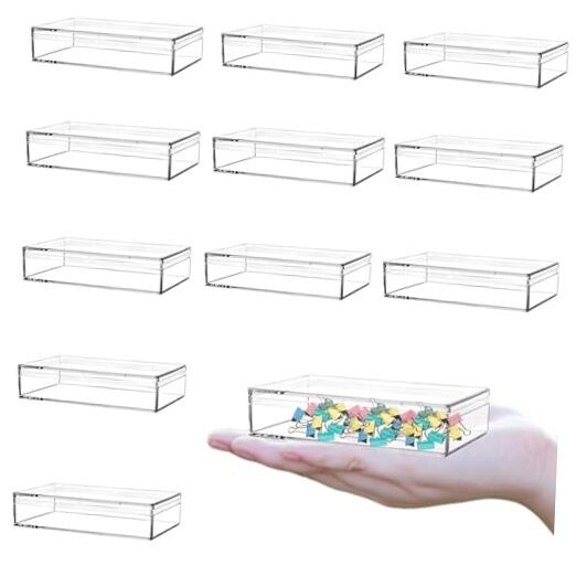 Acrylic Box Clear Boxes with Lid Small 4.3 x 2.8 x 1 Inch Rectangular