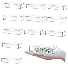 Acrylic Box Clear Boxes with Lid Small 4.3 x 2.8 x 1 Inch Rectangular