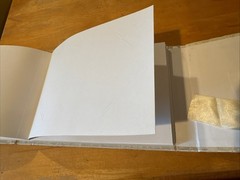 Elegant Cream Satin Wedding Photo Keepsake Album w/ Tied Bow & 24 White pages