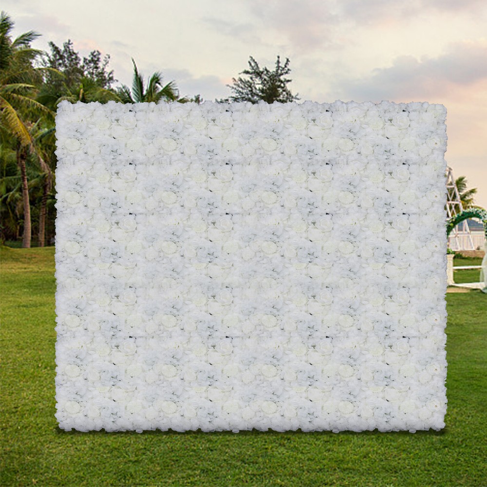6Pcs Artificial Flower Wall Panels Floral Silk Rose Wall Wedding Backdrop Decor