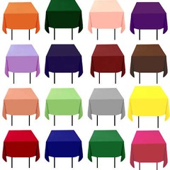 12 packs Square Tablecloths 90″x 90″ inch USA Polyester Party Overlay 23 COLORS