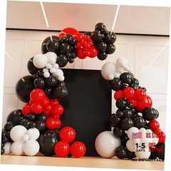 Red and Black Balloons,132pcs Red Black and White Red White & Black(132pcs)