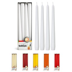 BOLSIUS White Taper Candles – 4 Pack Unscented 10 Inch Dinner Candle