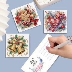 DIZAKIM 6 Pieces Christmas Theme Design Diamond Painting Greeting Card Set, D…