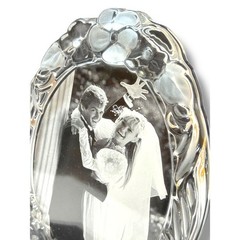 Mikasa Crystal Wedding Photo Frame Oval 8.75″ x 6.25 Tabletop Floral