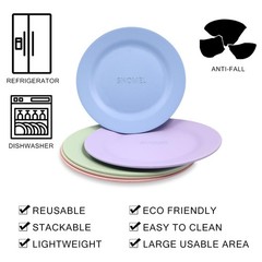Snomel 11 Inch Dinner Plate Set Extra Large Pasta Plates Unbreakable Dishes