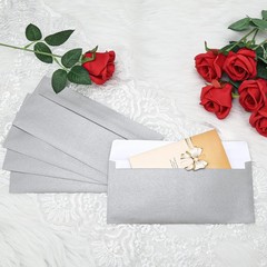 100 Pack Metallic Silver Envelopes #10 Business Envelopes 4-1/8 x 9-1/2 Self …