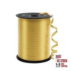 Premium Curling Ribbon, 1/5″ Wide x 500 Yards Christmas 1/5″ x 500 Yards Gold
