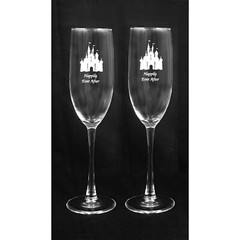 Disney Castle Happily Ever After Wedding set glasses personalized