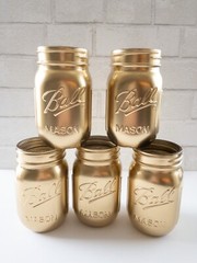 Gold Mason Jar Centerpiece