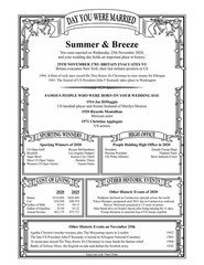 Personalized Day You Were Married History Scroll (8.5×11 Unframed)