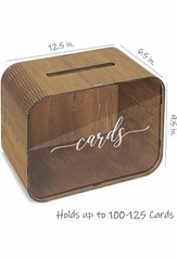 Heather & Willow Wooden Wedding Card Box Slot Acrylic Front 12.5×6.5×9.5in