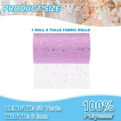 Tulle Fabric Rolls 6″ by 50 Yards Fabric Spool Tulle for DIY, Lavender