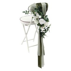 Wedding Chair Back Flowers Artificial Prevent Fading Wedding Chair Decorations.
