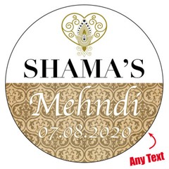 Personalised Mehndi Wedding Engagement Stickers Paisley Henna Gloss / Matt 349