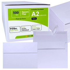 500 Pcs Bulk A2 Invitation Envelopes in White Peel & 500 White,