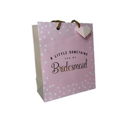 Bridesmaid Gift Bags Set of 6 Pink Polka Dot Bridal Shower Wedding Favor