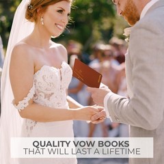 Terracotta Beige Wedding Vow Books Gold Foil His and Hers Set