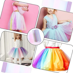 Glitter Rainbow Tulle Rolls 6 Inch X 10 Yards Rainbow Fabric Pink Glitter Tulle
