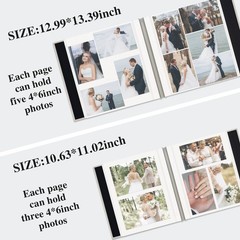 Self Adhesive Photo Album, Beige Scrapbook Album with DIY 40 Blank Pages, Wed…