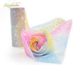 Rainbow Glitter Tulle Rolls 6 Inch X 10 Yards Shimmer Color for Table Runner Cha