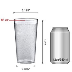– Cafely – 16-Ounce Plastic Tumblers (Set of 8), Plastic All-Clear, 16 oz