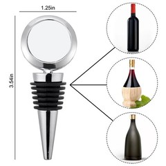 3 Pack Zinc Alloy Wine Bottle Stopper Set – Round, Reusable Heat Round