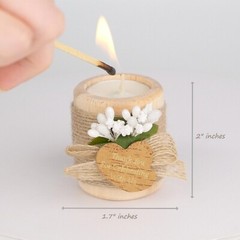 30 Pack Wedding Favors Wood Tealight Candle Holders, Bridal Shower Favors for…