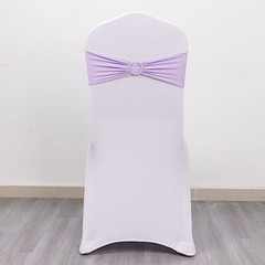 10 Lavender Spandex CHAIR SASHES with Silver Round Buckles Wedding Decorations