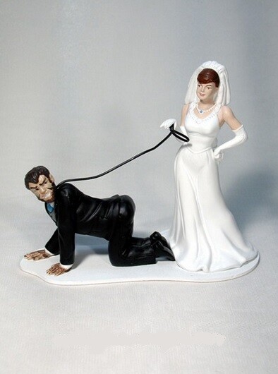 Halloween Wolfman Werewolf Groom and Bride Wedding Caketop – Beast on a Leash