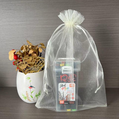 30PCS Ivory Color Large Sheer Organza Bags 10X14Inch, Wedding Favor Bags with Dr