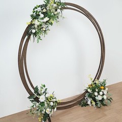 8 ft BROWN Round Natural Wood Wedding Arch BACKDROP STAND Party Events Supplies