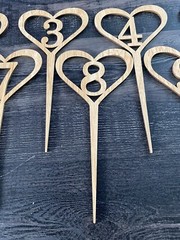 1-10 Numbers Wood Signs Wedding Heart Table Number Wooden Table Numbers Rustic
