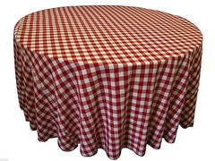 6 Round 108″ inch Gingham Checkered Tablecloths Table Cover Buffalo Polyester
