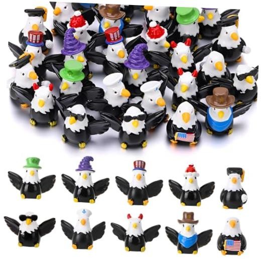 32 Pack Bald Eagle Toy Figures, Novelty Tiny Bald Eagle 10 Style of Bald Eagle